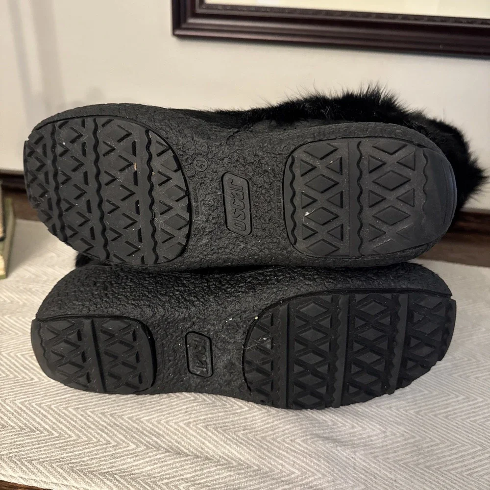 Regina Anna Black Goat Fur Water Repellent Boots Italy US 10 EU 41 Designer